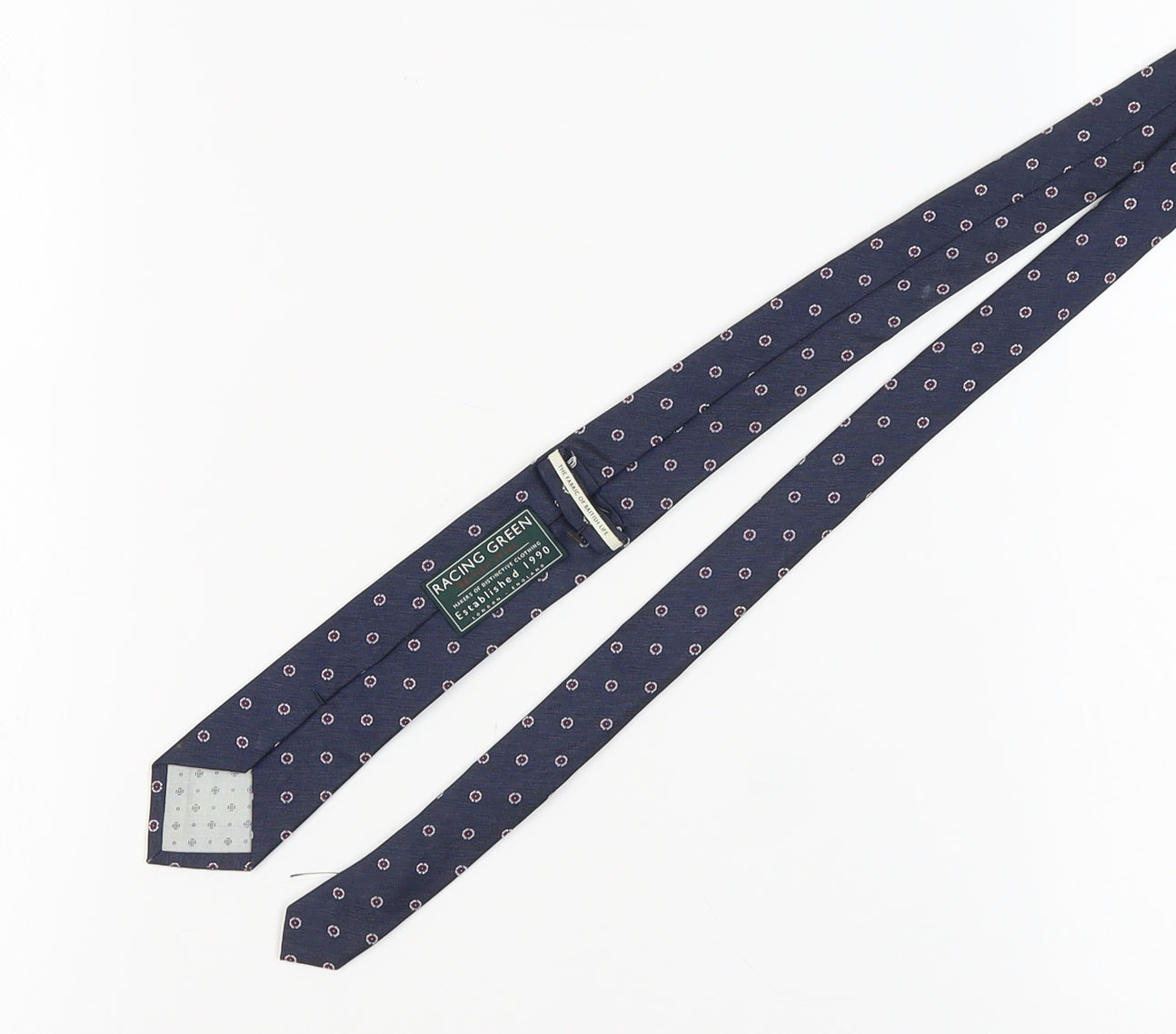 Racing Green Men's Blue Polka Dot Silk Tie