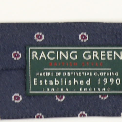 Racing Green Men's Blue Polka Dot Silk Tie