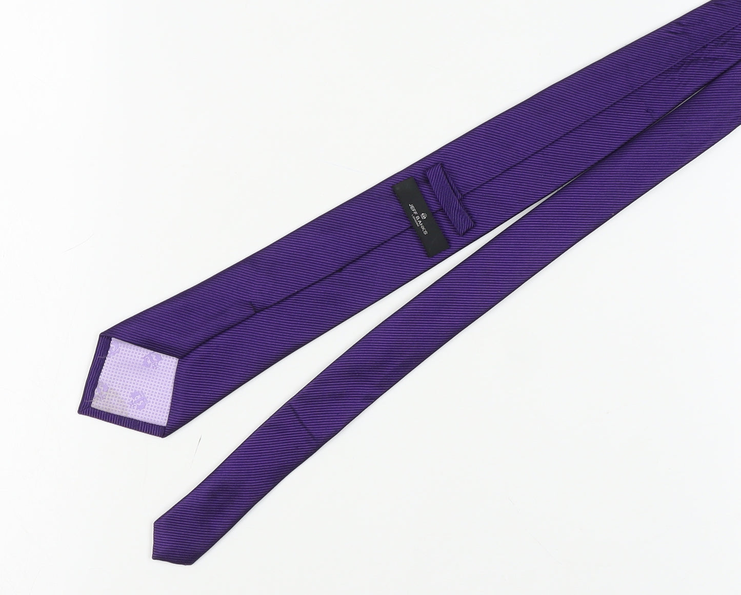 Jeff Banks Men's Purple Silk Slim Tie