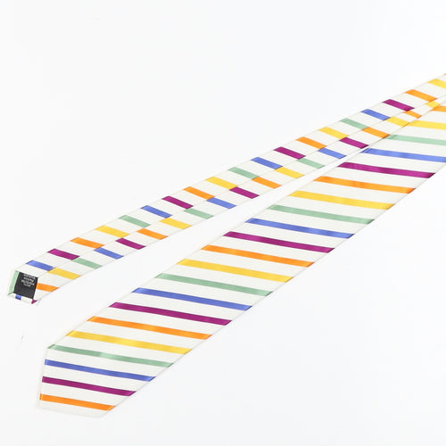 Thomas Nash Men's Multicoloured Slim Striped Tie