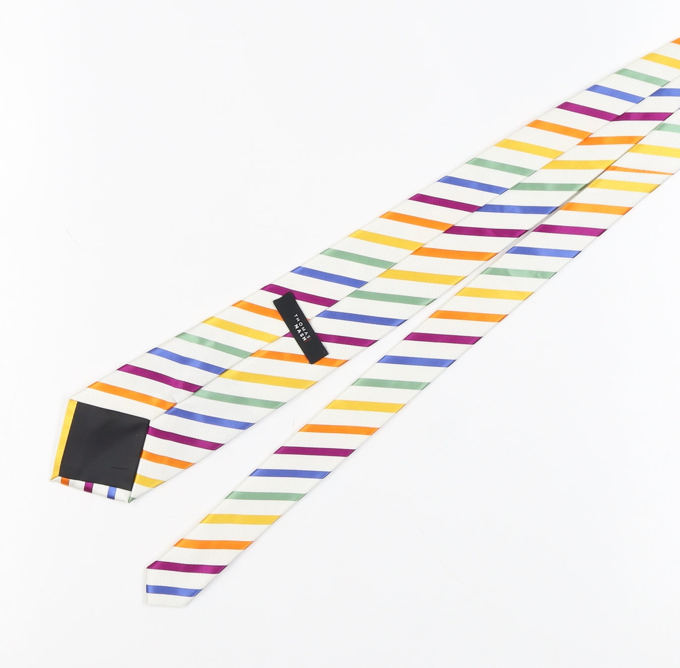 Thomas Nash Men's Multicoloured Slim Striped Tie