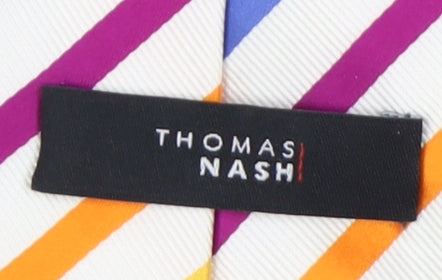 Thomas Nash Men's Multicoloured Slim Striped Tie