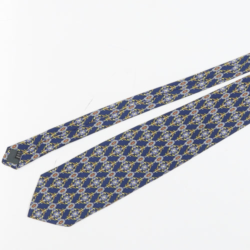 Cerutti Men's Blue Geometric Silk Tie