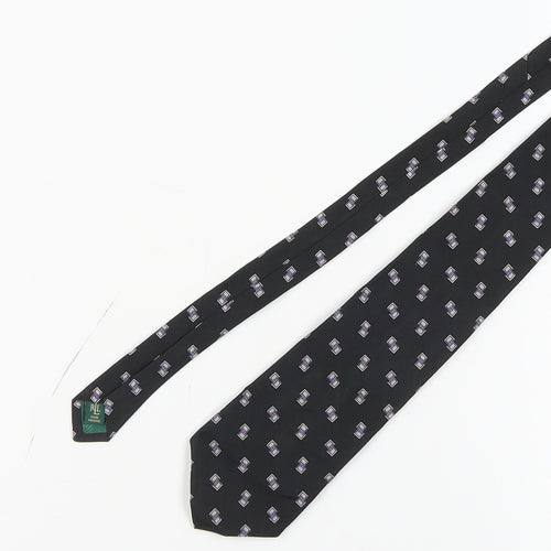 Ralph Lauren Men's Black Silk Geometric Tie