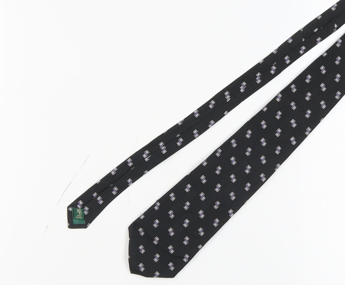 Ralph Lauren Men's Black Silk Geometric Tie