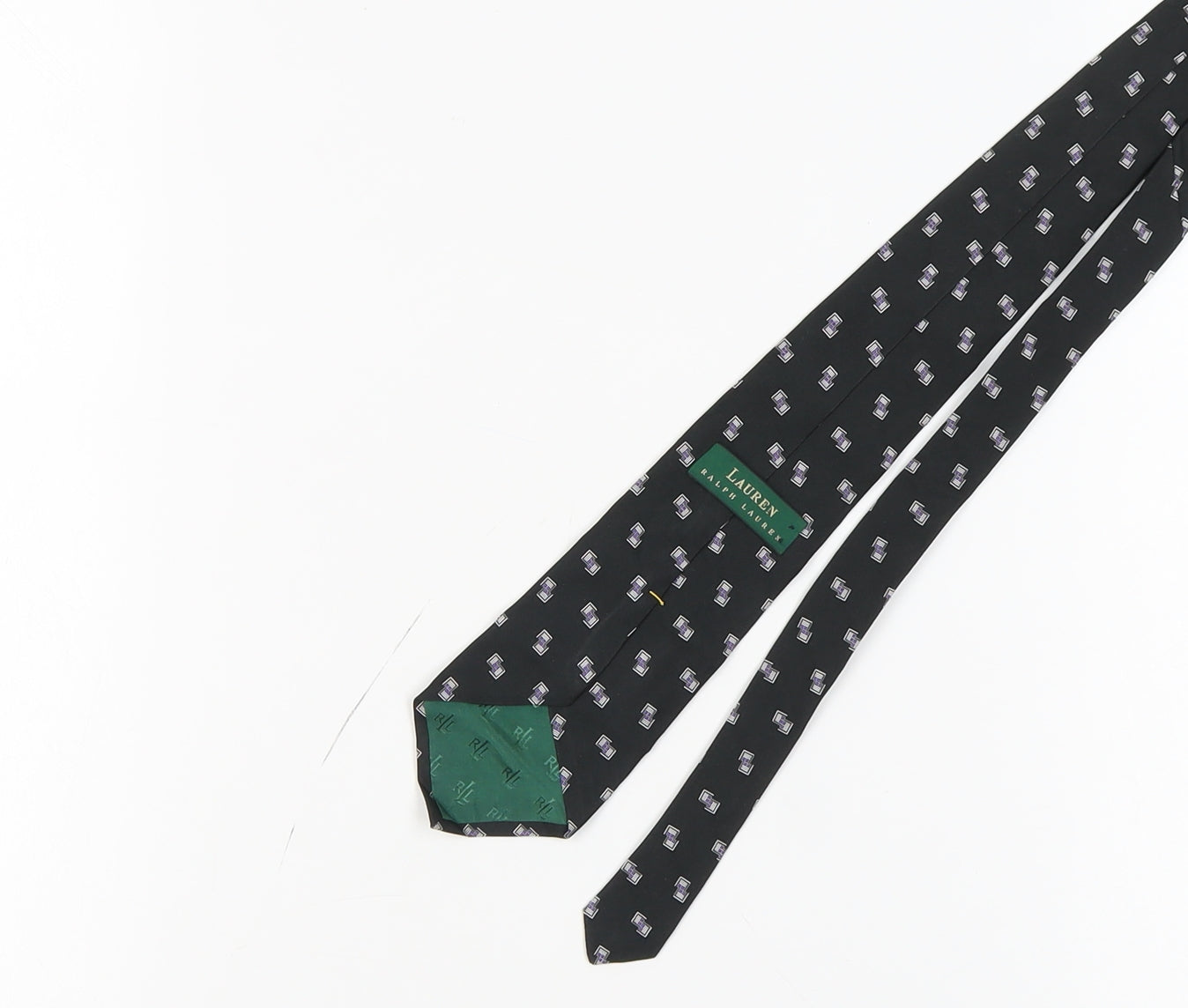 Ralph Lauren Men's Black Silk Geometric Tie