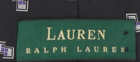 Ralph Lauren Men's Black Silk Geometric Tie