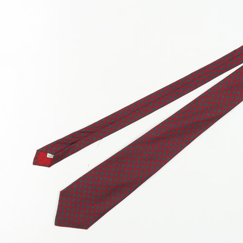 Moss Bros Men's Red Silk Polka Dot Designer Tie