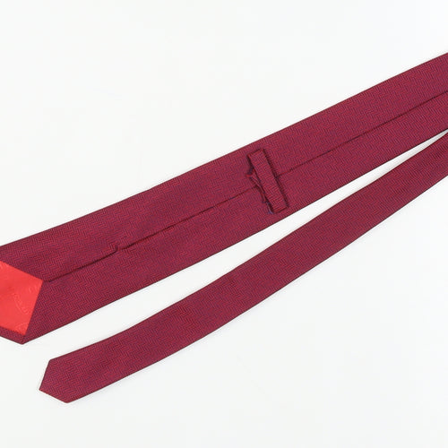 T.M. Lewin Men's Red Silk Geometric Slim Tie