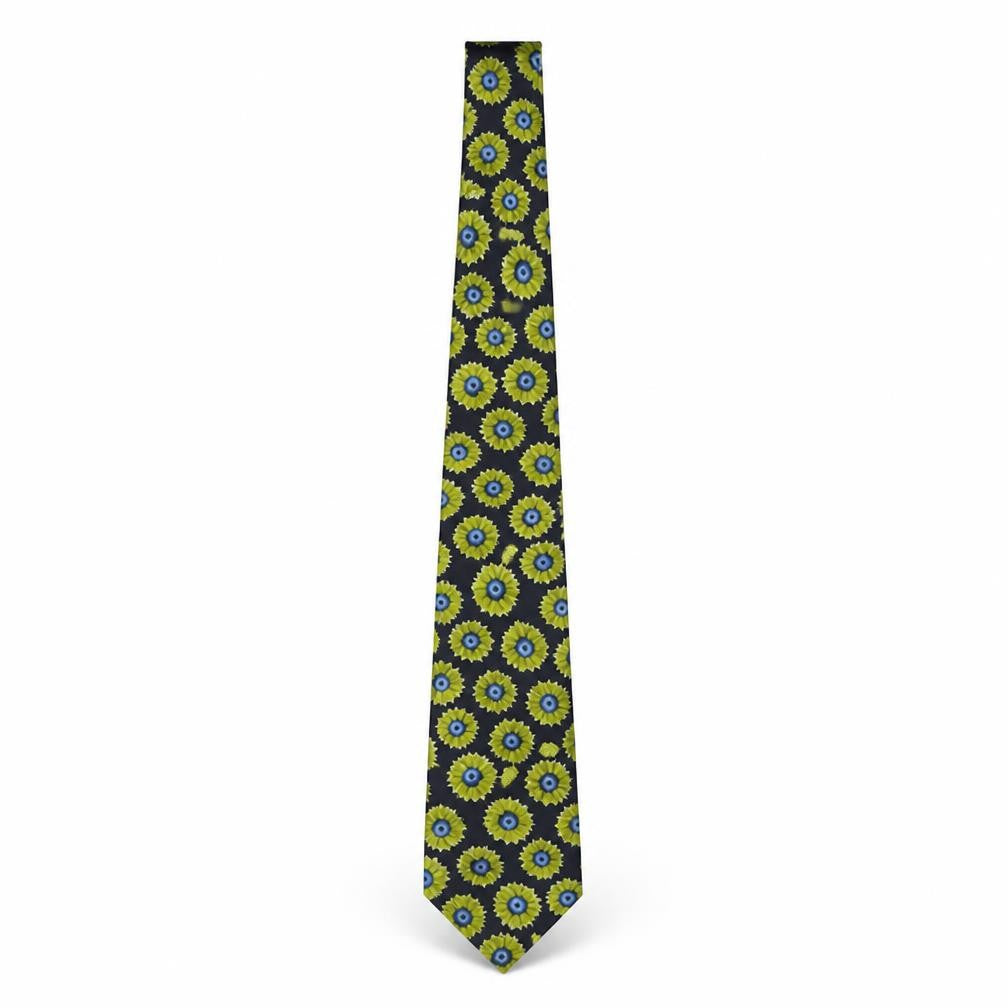 Front view of Marks & Spencer Men's Black Floral Silk Tie