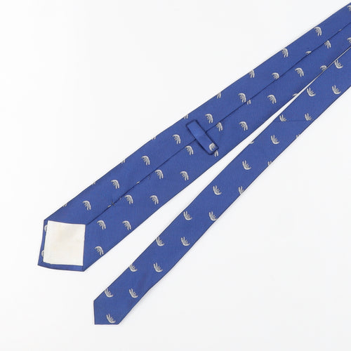 TM Lewin Men's Blue Silk Animal Print Tie