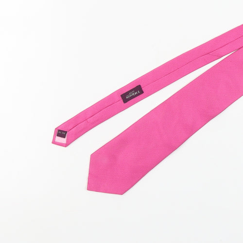 T.M. Lewin Men's Pink Silk Designer Tie