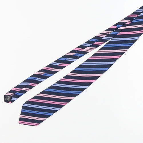 Thomas Nash Men's Blue Striped Silk Tie