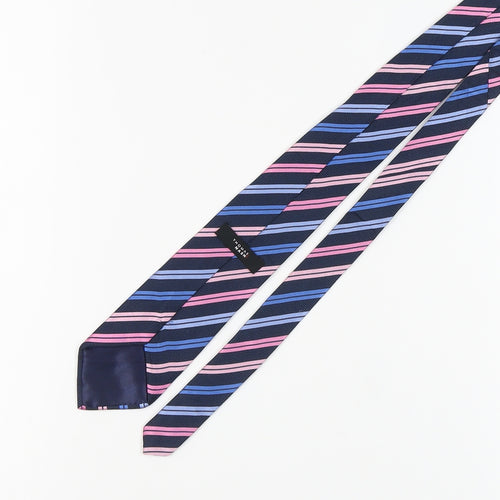 Thomas Nash Men's Blue Striped Silk Tie