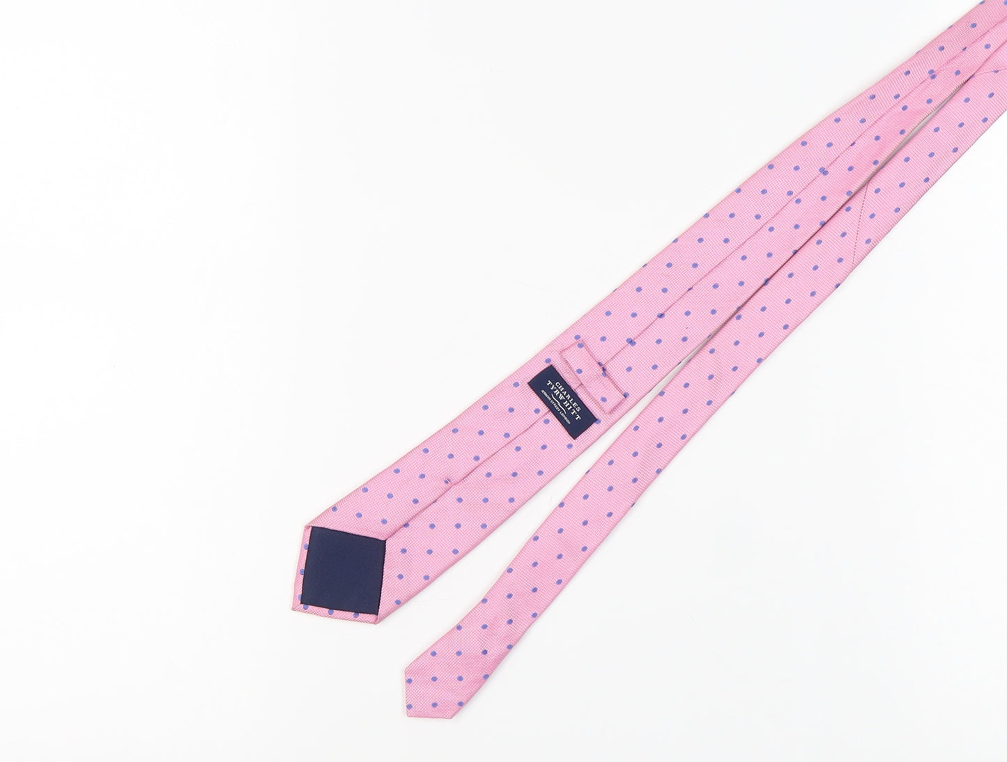 Charles Tyrwhitt Men's Pink Polka Dot Silk Tie