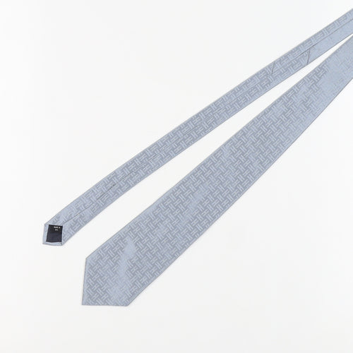 Tom English Men's Grey Geometric Silk Tie
