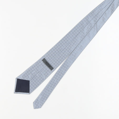 Tom English Men's Grey Geometric Silk Tie