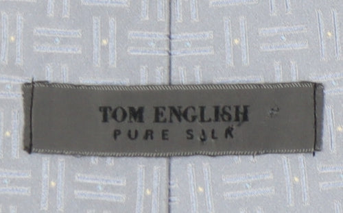 Tom English Men's Grey Geometric Silk Tie