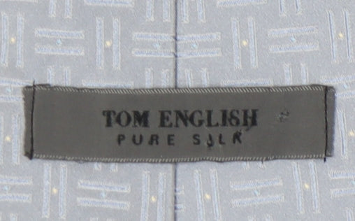 Tom English Men's Grey Geometric Silk Tie