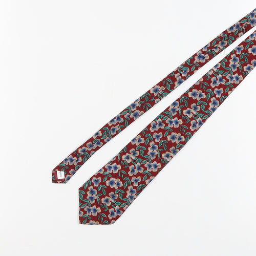St. Bernard Men's Red Floral Polyester Tie