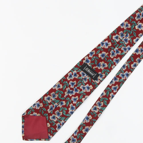 St. Bernard Men's Red Floral Polyester Tie
