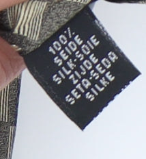 CEZAN Men's Grey Silk Slim Tie Plaid Pattern