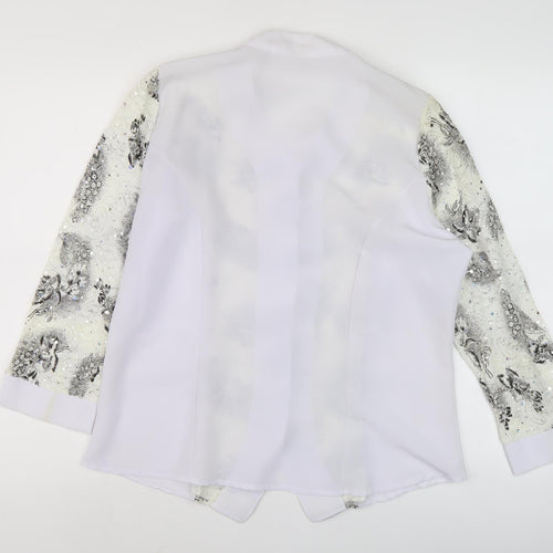 Exclusive Women's White Floral Embroidered Blouse M