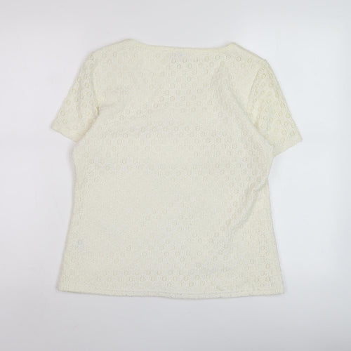 Bonmarché Women's Ivory Short Sleeve Top S/M