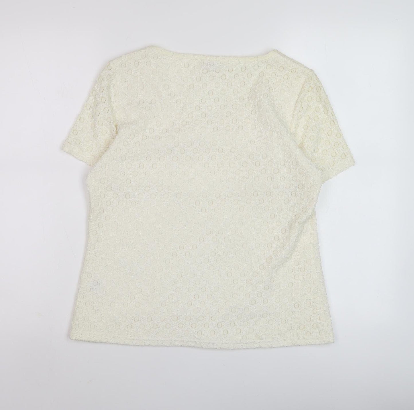 Bonmarché Women's Ivory Short Sleeve Top S/M