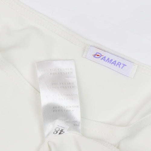 Damart Women's Beige Floral T-Shirt, Size 14