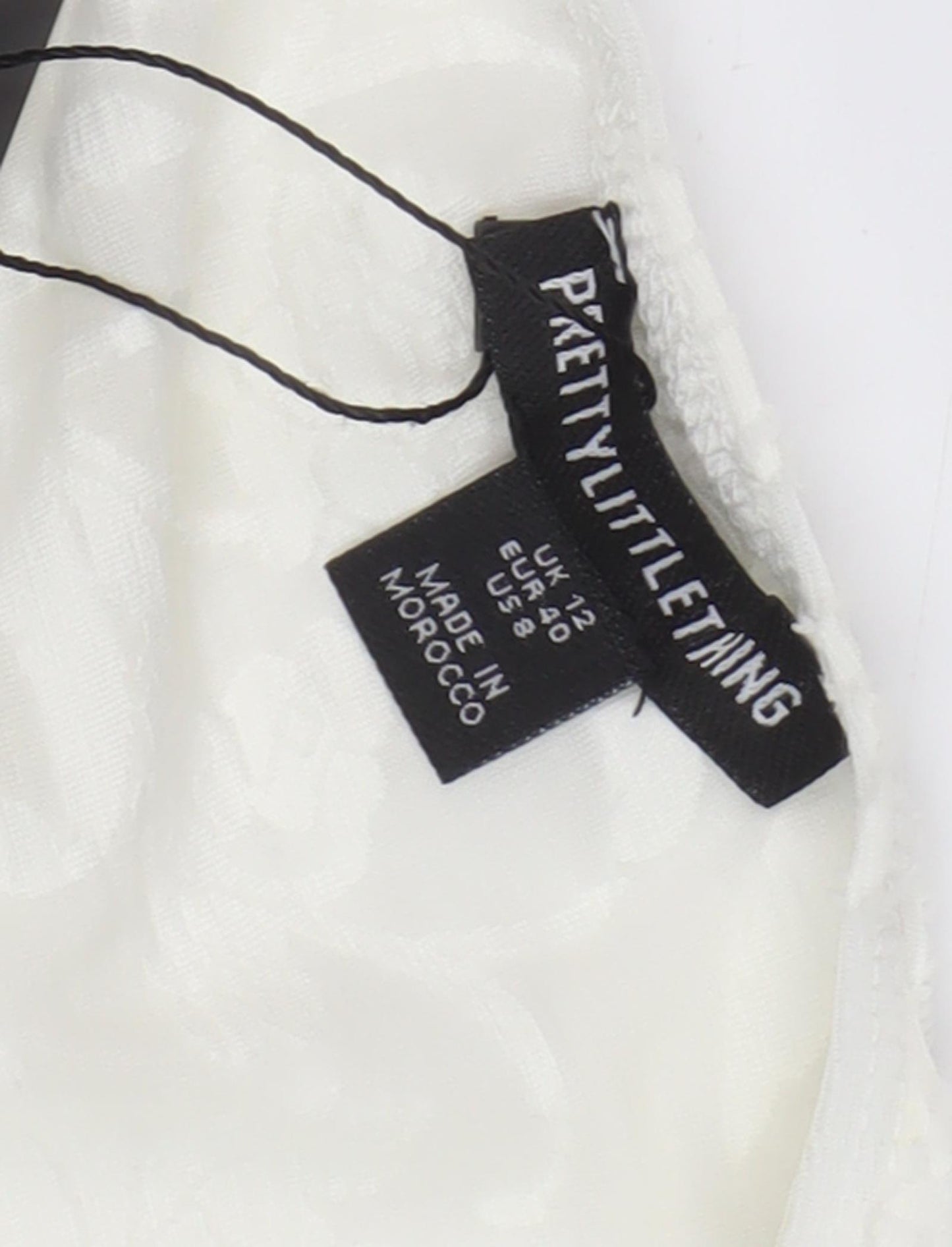 PrettyLittleThing White Floral Halter Jumpsuit Size 12