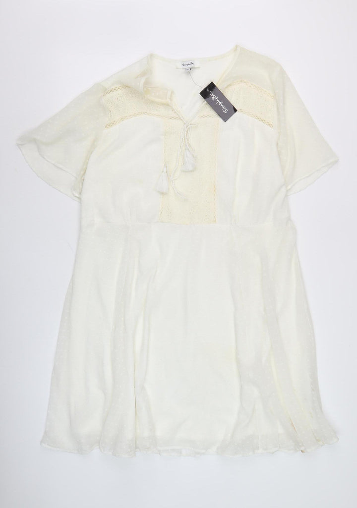 Simply Be Ivory Women's Dress, Size 18, Elegant Half Sleeve