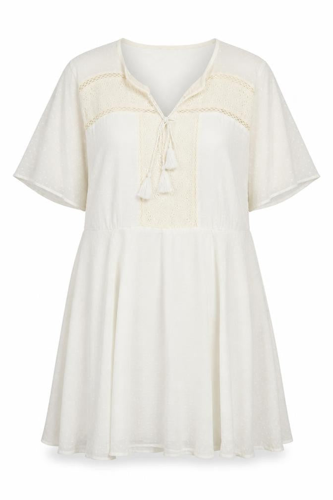 Simply Be Ivory Women's Dress, Size 18, Elegant Half Sleeve