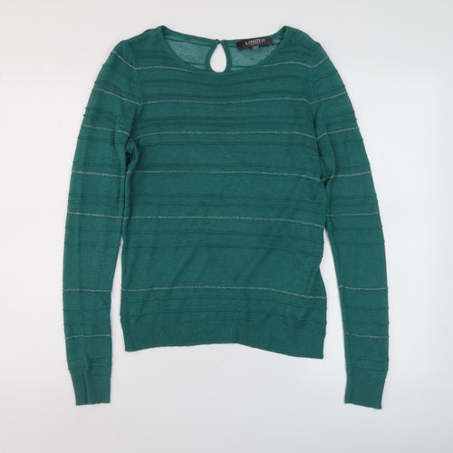 Limited Collection Women's Green Striped Pullover Jumper Size 12