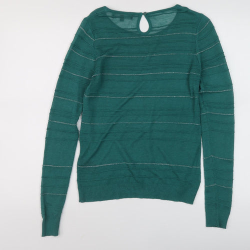 Limited Collection Women's Green Striped Pullover Jumper Size 12