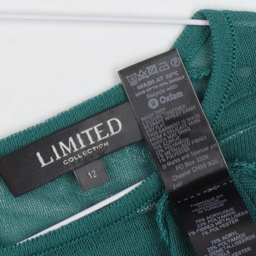 Limited Collection Women's Green Striped Pullover Jumper Size 12