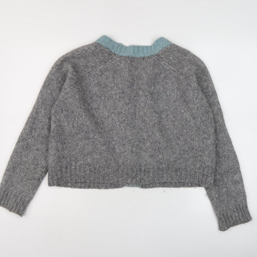 Brora Women's Grey Wool Cashmere Cardigan S/M