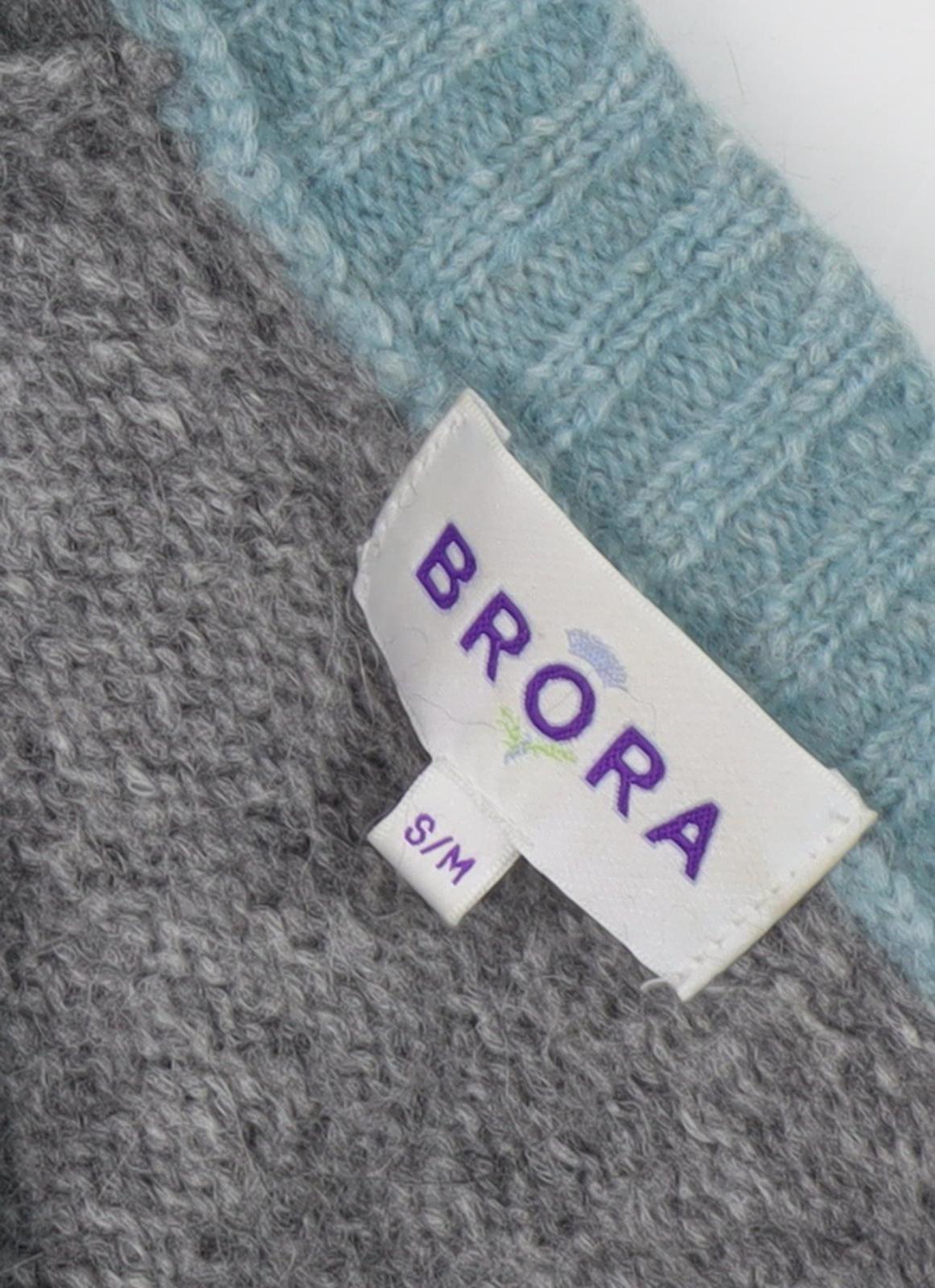 Brora Women's Grey Wool Cashmere Cardigan S/M