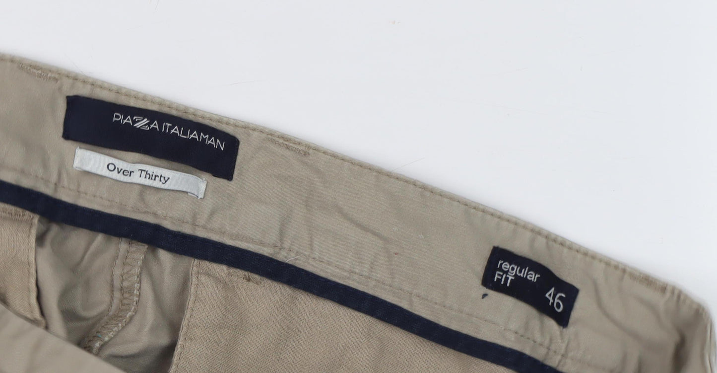 Piazza Italia Men's Beige Chinos Regular Fit 46