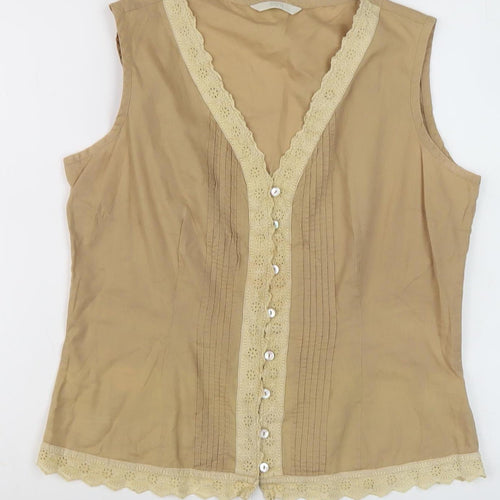 Marks and Spencer Beige Sleeveless Blouse UK 14