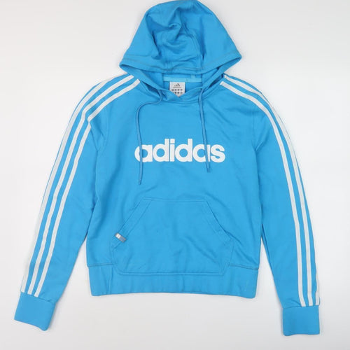 Adidas Unisex Blue Logo Hoodie M, Sports Style