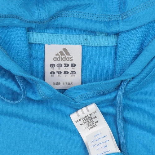 Adidas Unisex Blue Logo Hoodie M, Sports Style