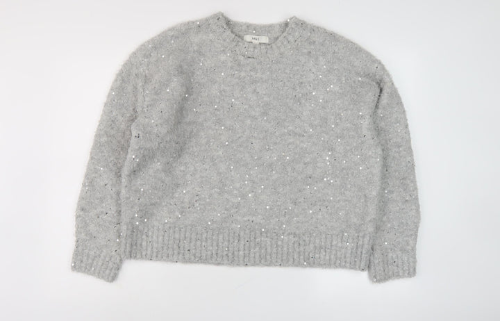 Marks and Spencer Women's Grey Sequin Pullover Jumper L