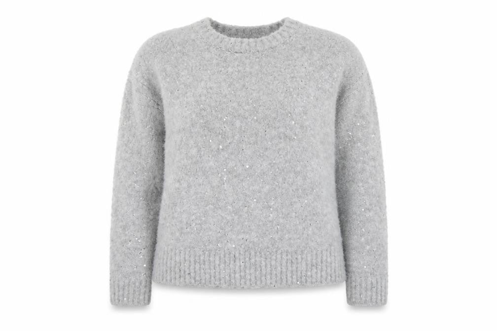 Marks & Spencer Women's Grey Sequin Pullover Jumper L