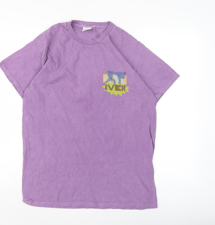 Urban Outfitters Unisex Anime Graphic Purple T-Shirt XS