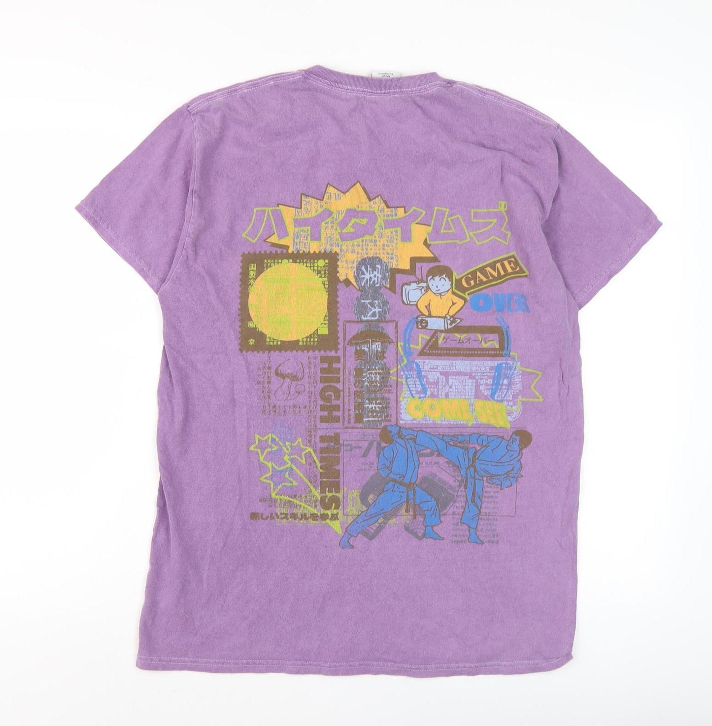 Urban Outfitters Unisex Anime Graphic Purple T-Shirt XS