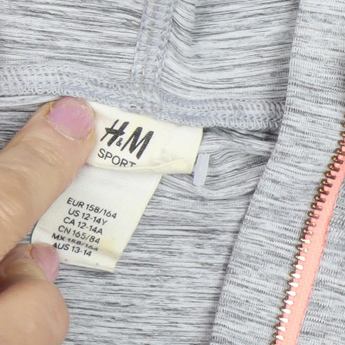 H&M Teen Grey Full Zip Hoodie Size 12