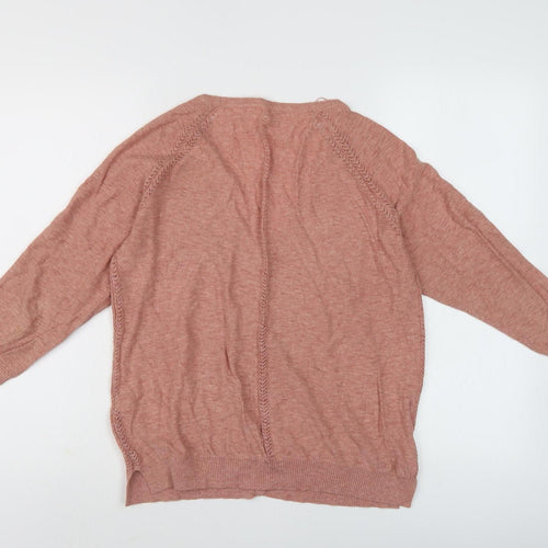 Fat Face Women's Pink Cardigan Size 12 V-Neck