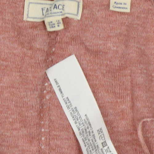 Fat Face Women's Pink Cardigan Size 12 V-Neck