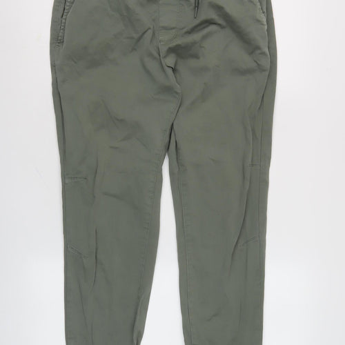 Zara Women's Green Jogger Trousers, M, Cotton Blend